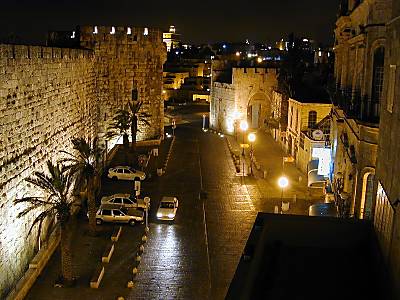 Jaffa Gate at night